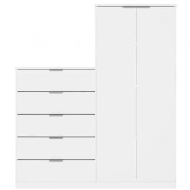 Imagem de Cômoda Sapateira Roma Com 2 Portas E 5 Gavetas Bartira Branco Fosco