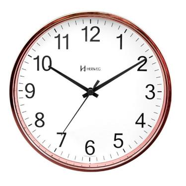Imagem de Relógio Parede Quartz Herweg Liso 22cm 660139 Rosé - Rosé