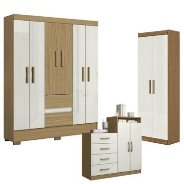 Imagem de Guarda Roupa Casal Coimbra 2005138 com Armário Multiuso New 2000191 e 