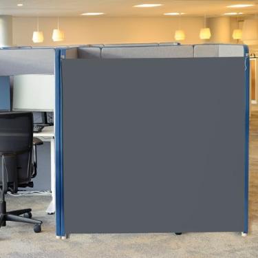 Imagem de ROYALAY Cortinas de privacidade de 133 x 192 cm para divisória de quarto, persiana de mesa para compartimento para bloquear a luz com gancho, portas temporárias para privacidade de quarto, cinza