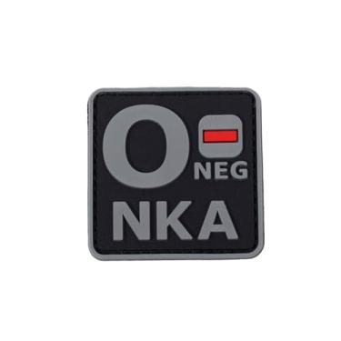 Imagem de Ruoming 1 peça de adesivos táticos de tipo sanguíneo, 5 x 5 cm, PVC 3D, fecho de gancho (cinza O-)