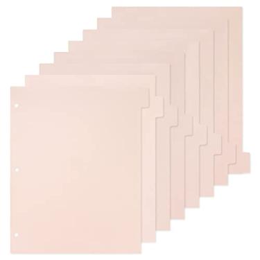 Imagem de Koqye Divisores de Fichário com Abas, Divisores de Plástico Rosa A4 com 3 Argolas, 8 Peças