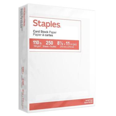 Imagem de Cardstock Paper Staples 490887 110 libras 8,5x11 branco 250/pacote