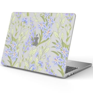 Imagem de Idocolors Linda capa floral compatível com MacBook Pro de 14 polegadas (modelos A2442/A2779 M2/A2918/A2992 M3), capa rígida protetora fosca transparente antiarranhões para mulheres e meninas