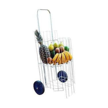 Imagem de Carrinho de Mão para Compras Galvanizado Reforçado e Rodas - OUTRAS MA