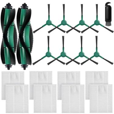 Imagem de HUIZHEN Kit de acessórios compatível com iRobot Roomba Combo Essential Series Q011, Q0120, Y0140, Q0520, Y0110, peças de substituição de aspirador de pó, 2 escovas principais, 8 escovas laterais, 8