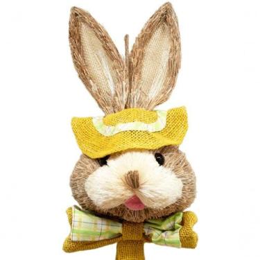 Imagem de Pendente Coelho De Páscoa Artesanal Decoração Amarelo 60cm - Gici Deco