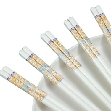 Imagem de Conjunto de pratos de cerâmica domésticos personalidade criativa osso China prato-osso China hashis 10 pares