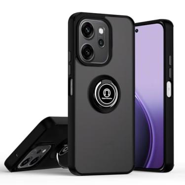 Imagem de QUIETIP Capa compatível com Oppo Reno 14F com protetor de tela, TPU + anel magnético de policarbonato rígido, capa de suporte para carro, preta