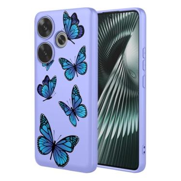 Imagem de HTXWXJC Capa de telefone para Xiaomi Poco F6 5G, capa Redmi Turbo 3 24069RA21C 24069PC21G à prova de choque flexível bumper TPU capa macia padrão borboleta capa de telefone para Xiaomi Poco F6 5G