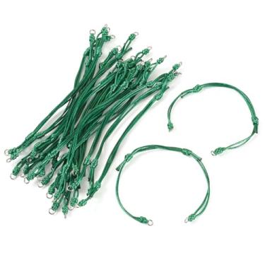 Imagem de 20 pulseiras ajustáveis de fio de poliéster encerado para fabricação de pulseiras trançadas semiacabadas com conector de pingentes de anel de salto para fazer joias da moda feminina faça-você-mesmo 9