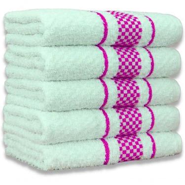 Imagem de Kit 5 Pano De Prato Super Luxo Atoalhado Premium Gourmet Beka - Rosa Rosa