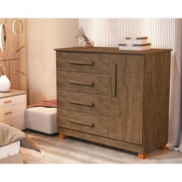 Imagem de Cômoda Grécia Com Sapateira Lateral – 4 Gavetas Amplas E Design Moderno