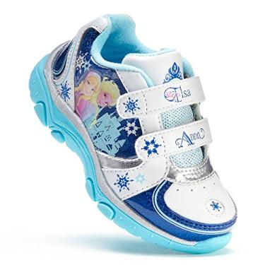 Imagem de Disney Frozen Elsa & Anna Tênis infantil feminino iluminado, Blue / White, 10 Toddler
