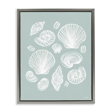 Imagem de Stupell Industries Arte de parede em tela flutuante dourada de espuma do mar conchas do mar jogadas, design por House Fenway, 80 x 63 cm