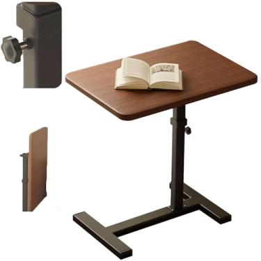 Imagem de Mesa de escritório ajustável em altura, mesa dobrável para laptop, mesa de cabeceira móvel com elevação de 60 x 40 cm, faixa de elevação de 63 a 103 cm, tubo de aço grosso para escritório em casa, cor