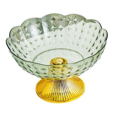 Imagem de Fruit Holder Round Serving Tray Portable Modern Fruit Basket Fruit Storage Holder for Home Kitchen Cake Dried Fruit Vegetable, Gray/950(Green)