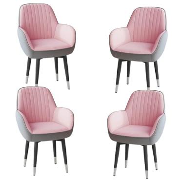 Imagem de Poltronas giratórias de veludo de 360° com encosto, cadeiras de jantar, pernas de aço carbono, almofada de látex, 250 kg, cargas C, 4 peças