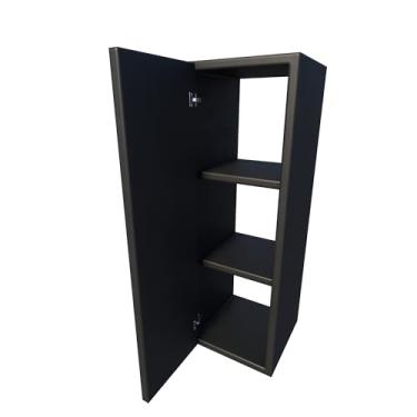 Imagem de Armário Suspenso Preto Com Nicho Porta E 3 DIvisorias Multifuncional