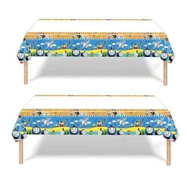 Imagem de DXRZYS 2Pcs Train and his Friends Tablecloth Disposable Tablecover for Train Theme Birthday Party Supplies Decorations f Rectangle Tables 70"X42"
