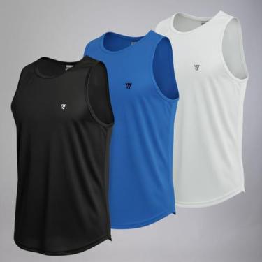 Imagem de Kit 3 Camisetas Regatas Masculina Lisa Básica Academia Verão - Vertspo