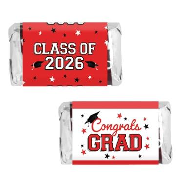 Imagem de DISTINCTIVS Adesivos de formatura Class of 2026 - 42 unidades (vermelho 2026)