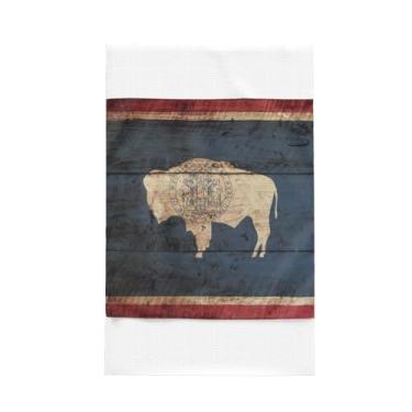Imagem de XLLingL Wyoming State Flag Map Print Waffle Toalhas de cozinha, panos de prato de microfibra, para decoração e limpeza de cozinha - 1 peça