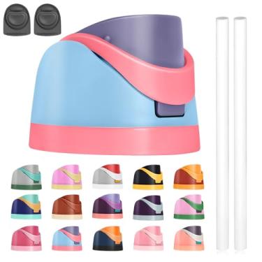 Imagem de A tampa de substituição contém canudos para garrafa de água Owala Freesip, compatível com tampa e tampa Owala, acessórios premium para garrafas de 473 ml, 680 g, 946 ml, 1134 g, à prova de vazamento