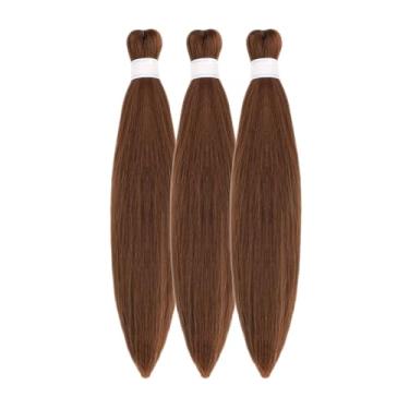 Imagem de Cabelo trançado marrom mel pré-esticado 40,6 cm 4/27/30# caixa sintética infantil tranças extensão de cabelo para trançar