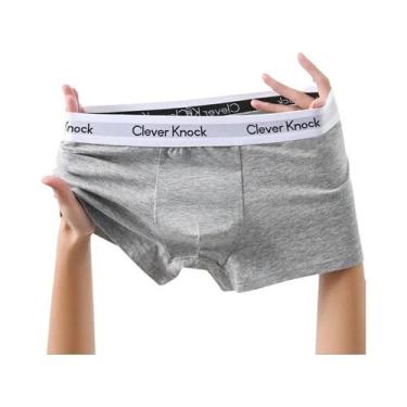 Imagem de Cuecas Boxer Masculinas De Algodão Sexy, Cor Sólida, Lingerie Masculin