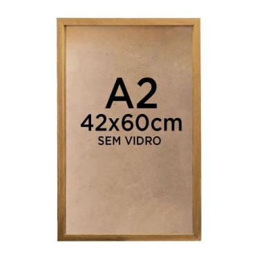Imagem de Moldura Quadro Caixa 3cm A2 42x60cm Foto Poster Ilustração Sem Vidro -