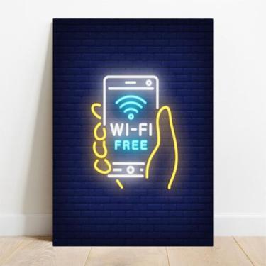 Imagem de Placa Decorativa Free Wifi - TaColado, 20x30cm