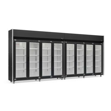 Imagem de Expositor 8 Portas Preto Geas8p 4 Prateleiras 220V Gelopar