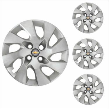 Imagem de Jogo Calota Aro 14 Onix Prisma 2014 à 2016 Chevrolet GM + Emblema Resi