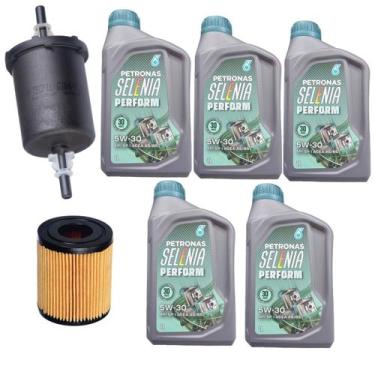 Imagem de Revisão 5 Litros Óleo Petronas 5W30 + Filtros Óleo e Comb. Motor EtorQ