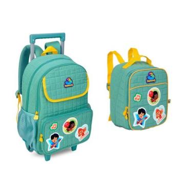 Imagem de Kit Mochila Infantil Rodinha 3 Palavrinhas Lancheira 2026 Verdeclaro T