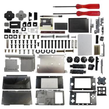 Imagem de Kit Completo de Carcaça para Substituição do Nintendo 3DS Qblahip Pret