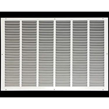 Imagem de HVAC Premium 71 cm x 50 cm [abertura do duto] Grade de ar de retorno de aço estampado plano - parede lateral e teto - tampa do duto de ventilação HVAC - branca [dimensões externas: 75 cm L x 53 cm