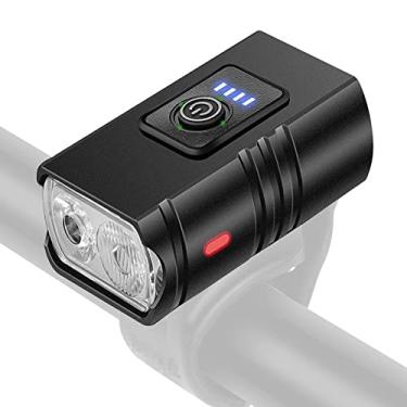 Imagem de farol de bicicleta,Lianai Luz de bicicleta LED farol dianteiro de bicicleta USB recarregável luz de ciclismo à prova d'água lâmpada de advertência com 6 modos de luz para MTB Mountain Bike Road Bike
