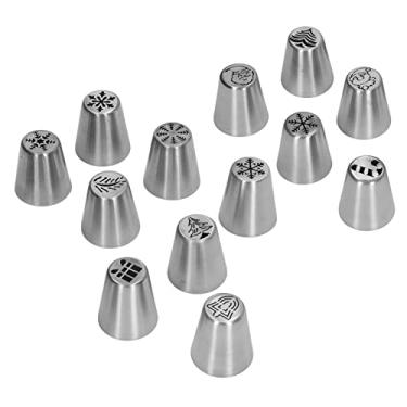 Imagem de Conjunto de dicas de glacê, dicas de decoração de bolo faça você mesmo, flor de natal, glacê, decoração de bolo, assadeira com 13 padrões diferentes