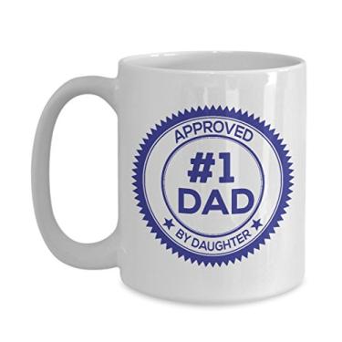 Imagem de Best #1 DAD Approved by Daughter - Caneca de café de dia dos pais - presentes de sua filha favorita