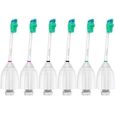 Imagem de Brightdeal Cabeças de substituição para escova de dentes Philips Sonicare série E HX7022/66, Essence, Xtreme, Elite e Advance (pacote com 6)