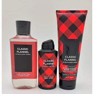 Imagem de Bath & Body Works - Classic Flannel - For Men - 3 pc Bundle - 3-in-1 Hair, Face & Body Wash, Deodorizing Body Spray and Ultimate Hydration Body Cream - 2021