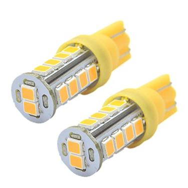 Imagem de Ruiandsion 2 peças T10 194 168 12V 2835 18SMD Chipsets lâmpadas LED para carro 194 lâmpadas LED super brilhantes amarelas interiores para mapas, luzes de leitura, luzes de placa de licença
