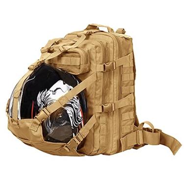 Imagem de Seibertron Suporte para capacete de motocicleta Molle impermeável de grande capacidade/armazenamento de capacetes de ciclismo/bolsa para caminhada/mochila também serve para basquete, futebol americano, mochila cáqui