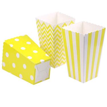 Imagem de Tvoip 36 peças/lote caixas coloridas de doces para doces, comida, chocolate, casamento, aniversário, festa de cinema (amarelo)