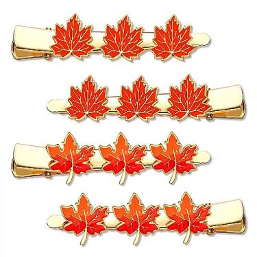 Imagem de 4 peças de grampos de cabelo de Ação de Graças outono para mulheres colheita de peru folha de bordo grampos de cabelo outono outono presilhas de cabelo acessórios de cabelo presentes de feriado