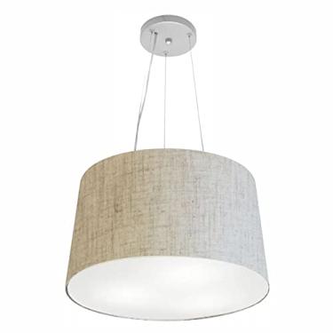 Imagem de Lustre Pendente Cone Cúpula Tecido 30/45x40, Vivare Iluminação, Pendente4153 RST, Rustico Bege, Médio