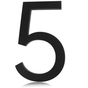 Imagem de Números de endereço de 10 cm - Números autoadesivos de caixa de correio preto números de casa para porta de apartamento, casa de fazenda, escritório, hotel, fora, letras de números de casa, acrílico