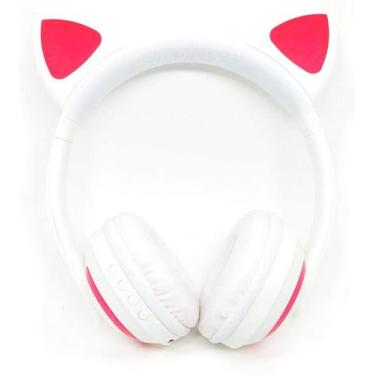 Imagem de Fone Bluetooth com Orelhas de Gato e Iluminação LED Fone Sem Fio de Ga